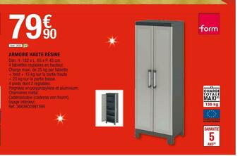 Brico Dépôt Form armoire haute résine offre