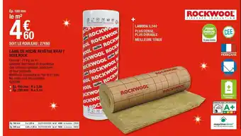 Rockwool laine de roche revêtue kraft roulrock