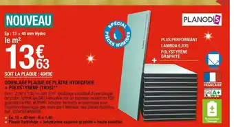 Brico Dépôt Doublage plaque de plâtre hydrofuge + polystyrène (th35) offre