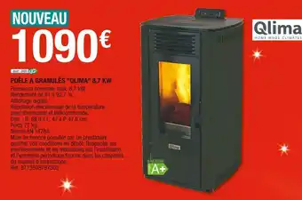 Brico Dépôt Qlima poêle à granulés 8,7 kw offre