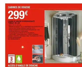 Brico Dépôt Cabine de douche hydromassante onega 90 x 90 offre