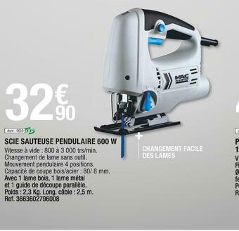 Brico Dépôt Scie sauteuse pendulaire 600 w offre
