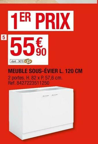 Brico Dépôt Meuble sous-évier l. 120 cm offre