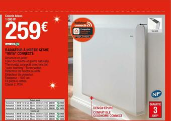 Brico Dépôt Radiateur à inertie sèche iriya connecté offre