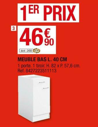 Brico Dépôt Meuble bas l. 40 cm offre