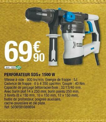 Brico Dépôt Mac allister perforateur sds+ 1500 w offre
