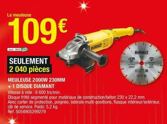 Meuleuse 2000w 230mm + 1 disque diamant