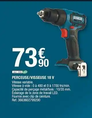 Brico Dépôt Perceuse/visseuse 18 v offre