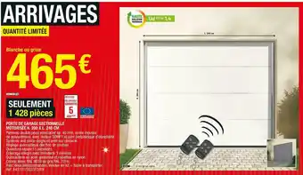 Brico Dépôt Porte de garage sectionnelle motorisée h. 200 x l. 240 cm offre