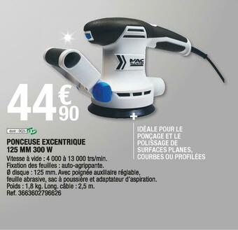 Brico Dépôt Ponceuse excentrique 125 mm 300 w offre