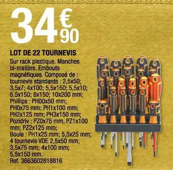Brico Dépôt Lot de 22 tournevis offre