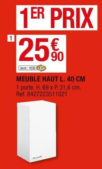 Brico Dépôt Meuble haut l. 40 cm offre