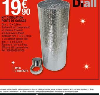 Brico Dépôt Diall kit d’isolation porte de garage offre