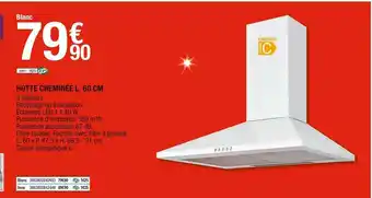 Brico Dépôt Hotte cheminée l. 60 cm offre