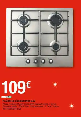 Plaque de cuisson inox gaz
