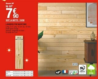 Brico Dépôt Lambris pin maritime offre