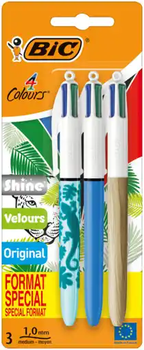 Carrefour BIC 3 stylos-bille 4 couleurs offre