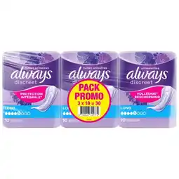 Auchan Serviettes Pour Fuites Urinaires Long+ Always Discreet offre