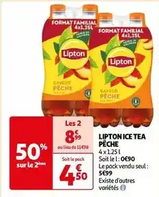 Auchan Lipton - ice tea pêche offre