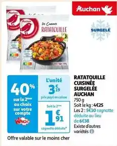 Auchan Auchan - ratatouille cuisinée surgelée offre