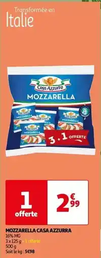 Auchan Casa azzurra - mozzarella offre