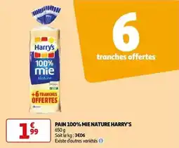 Auchan Harry's - pain 100% mie nature offre