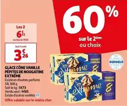Auchan Extrême - glace cône vanille pépites de nougatine offre
