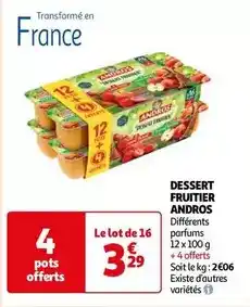 Auchan Andros - dessert fruitier offre