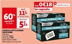 Auchan Carte noire - capsules café classique offre