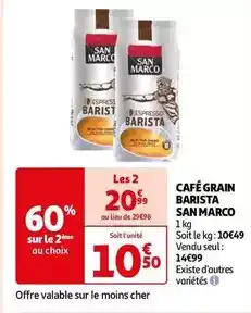 Auchan San marco - café grain barista offre