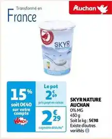 Auchan Auchan - skyr nature offre