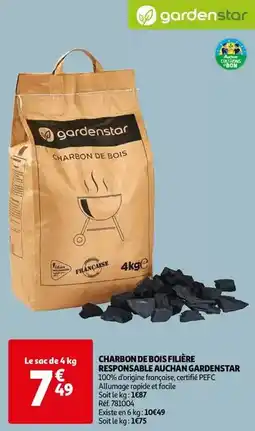 Auchan Gardenstar - charbon de bois filière responsable offre