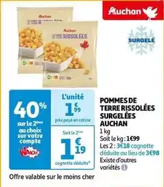 Auchan Auchan - pommes de terre rissolées surgelées offre