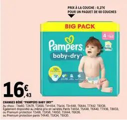 E.Leclerc CHANGES BÉBÉ "PAMPERS BABY DRY" offre