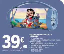E.Leclerc ENCEINTE BLUETOOTH STITCH "LEXIBOOK" offre