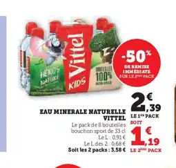Super U EAU MINERALE NATURELLE VITTEL offre
