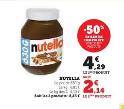Super U NUTELLA offre