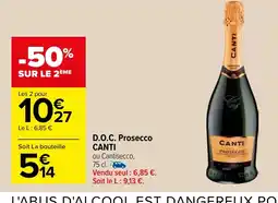 Carrefour D.O.C. Prosecco CANTI offre