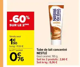 Carrefour Tube de lait concentré NESTLÉ offre
