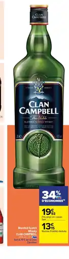 Carrefour Blended Scotch Whisky CLAN CAMPBELL offre