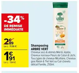 Carrefour Shampooing ARBRE VERT offre