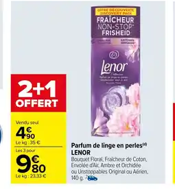 Carrefour Parfum de linge en perles (d) LENOR offre
