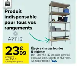 Carrefour Étagère charges lourdes 5 tablettes offre