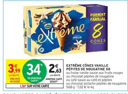 EXTRÊME CÔNES VANILLE PÉPITES DE NOUGATINE X8
