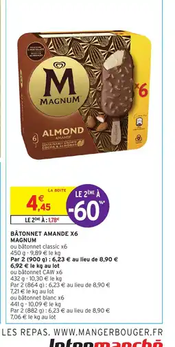 Intermarché Hyper BÂTONNET AMANDE X6 MAGNUM offre