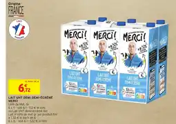 Intermarché Hyper LAIT UHT DEMI-ÉCRÉMÉ offre