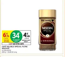 Intermarché Hyper CAFÉ SOLUBLE SPÉCIAL FILTRE NESCAFÉ offre