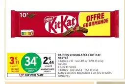 Intermarché Hyper BARRES CHOCOLATÉES KIT KAT NESTLÉ offre