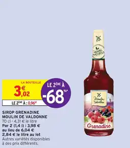 Intermarché Hyper SIROP GRENADINE MOULIN DE VALDONNE offre