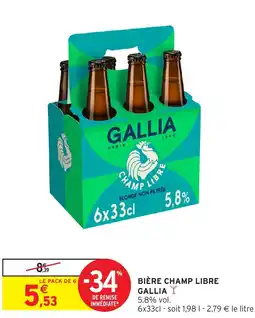 BIÈRE CHAMP LIBRE GALLIA